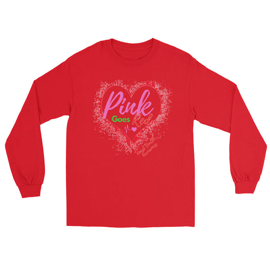 Adult "Pink Goes Red" Long Sleeve Shirt